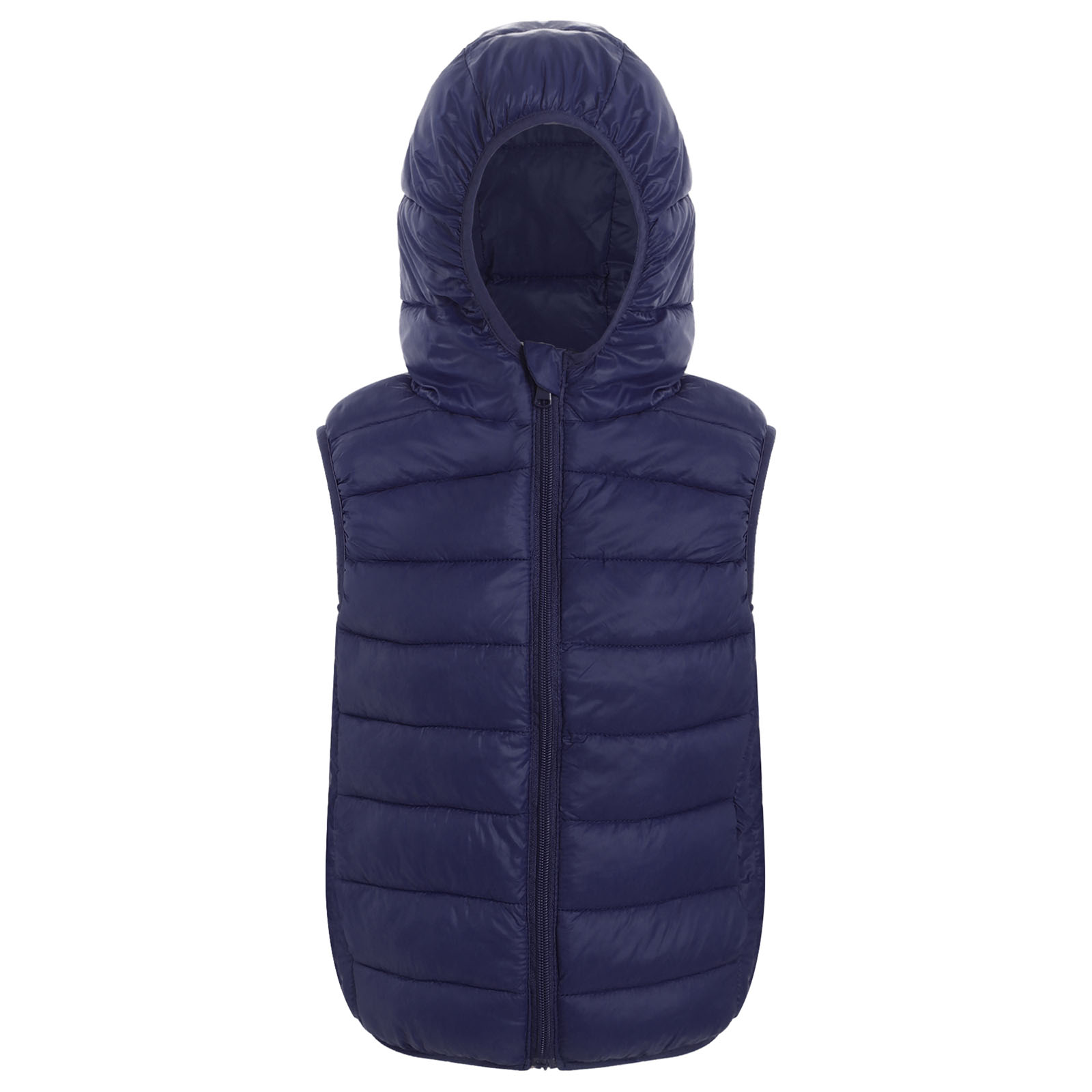 Unisex Boys Girls Puffer Down Vest Hooded Zip Up Waistcoat Sleeveless Lightweight Windproof Jackets Outerwear for Fall Winter