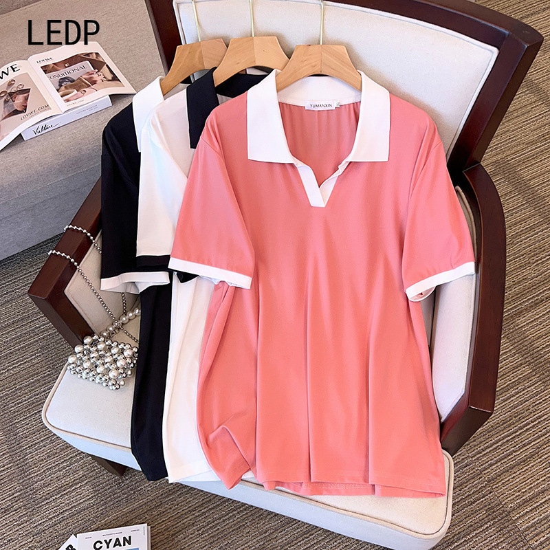 181786 Three-proof coating large size outdoor T-shirt for women, water-repellent, stain-resistant, hiking, meat-covering, loose, quick-drying, br