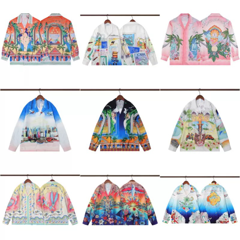 Casas Blanca Hoodie Designer Print Loose Men And Women Button Up Casablancaly Short Sleeve Shirt Man Tops Cotton High womens clothes outdoor breatha