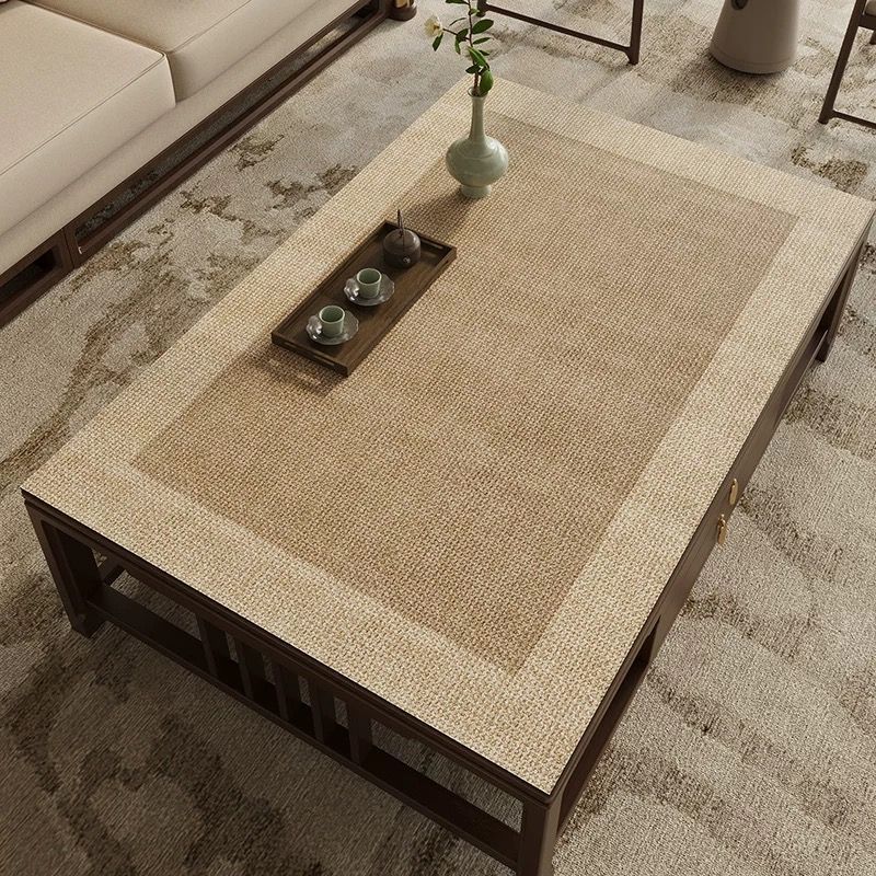 Coffee table table cloth PVC waterproof and anti-scalding washable table mat simple solid color washable leather table mat D6GN01-image-1065657269