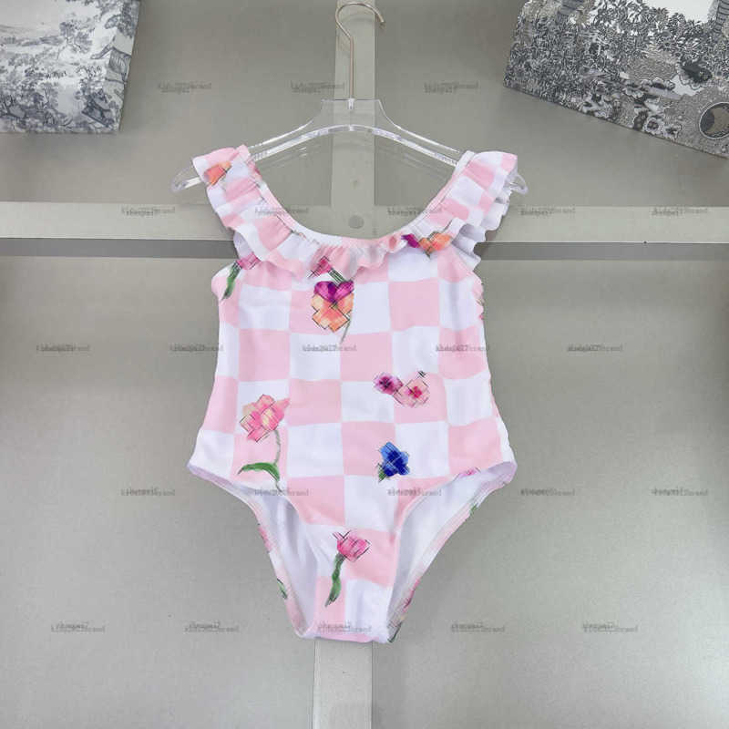 Top one girls swimwear Multiple styles child Beach Bikinis kids designer clothes Gold print one-pieces swimsuit summer baby swimwears A308X09N073-image-1065644219