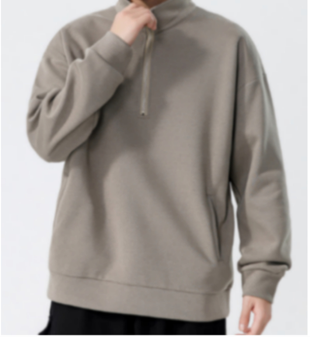 173 Turtleneck Sweatshirt for Men Autumn and Winter Thickened Loose Trendy Solid