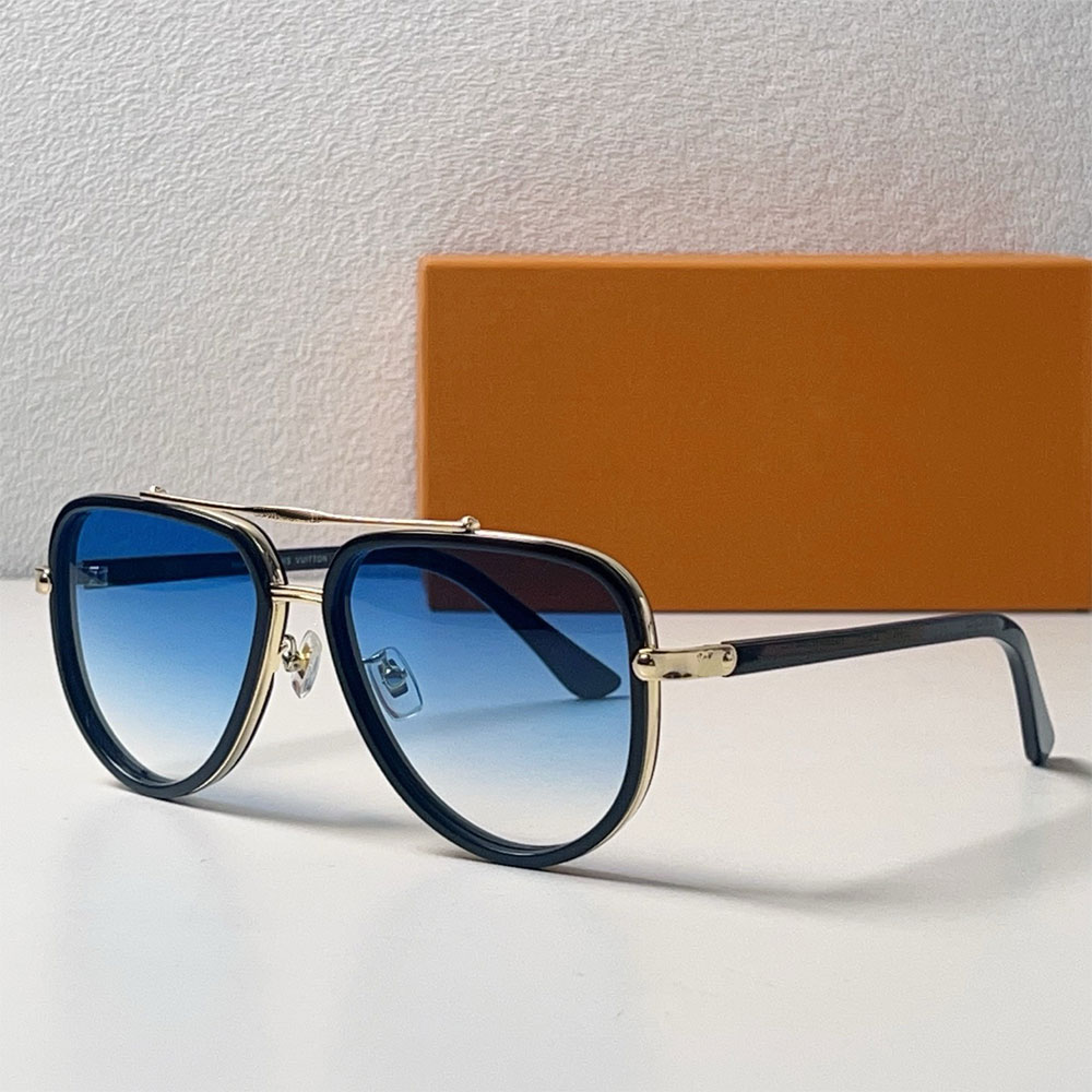 Signature Duo Pilot Sunglasses brand mens designer sunglasses Z2510U dark green lenses elegant black silver plated carved frame glasses Silicon nose