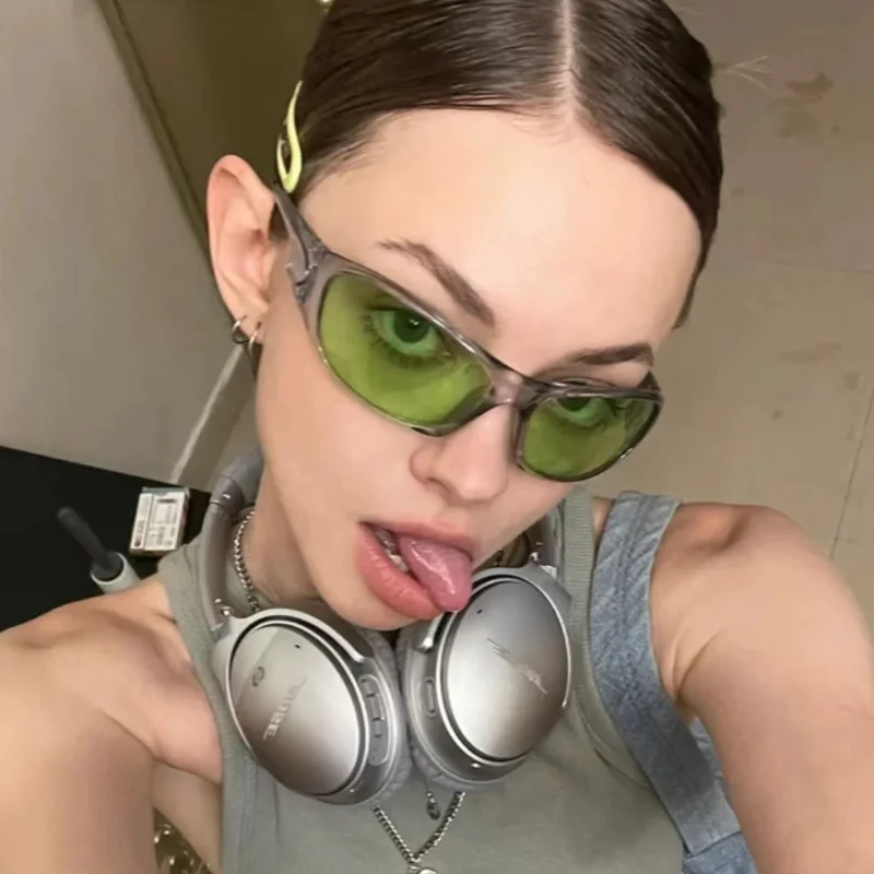 2023 Y2K Sports Punk Sunglasses for Women Brand Designer Square Goggle Men Luxury Sun Glasses UV400 Colorful Mirror Eyewear