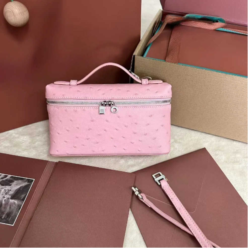 Cosmetic Bags Cases 10A Women Classic Makeup Bag Designer Portable Ostrich Pattern Shoulder Bag Leather Quilted Cross Mini Luggage Mini Luxury Makeu