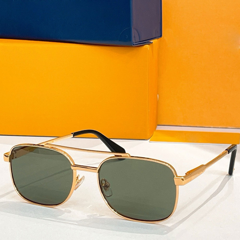 Ocean Square Sunglasses Mens Designer Pilot Frame Sunglasses Z2207U Womens Elegant Gold Metal Frame with Engraved Letter Logo glasses UV400 Protecti