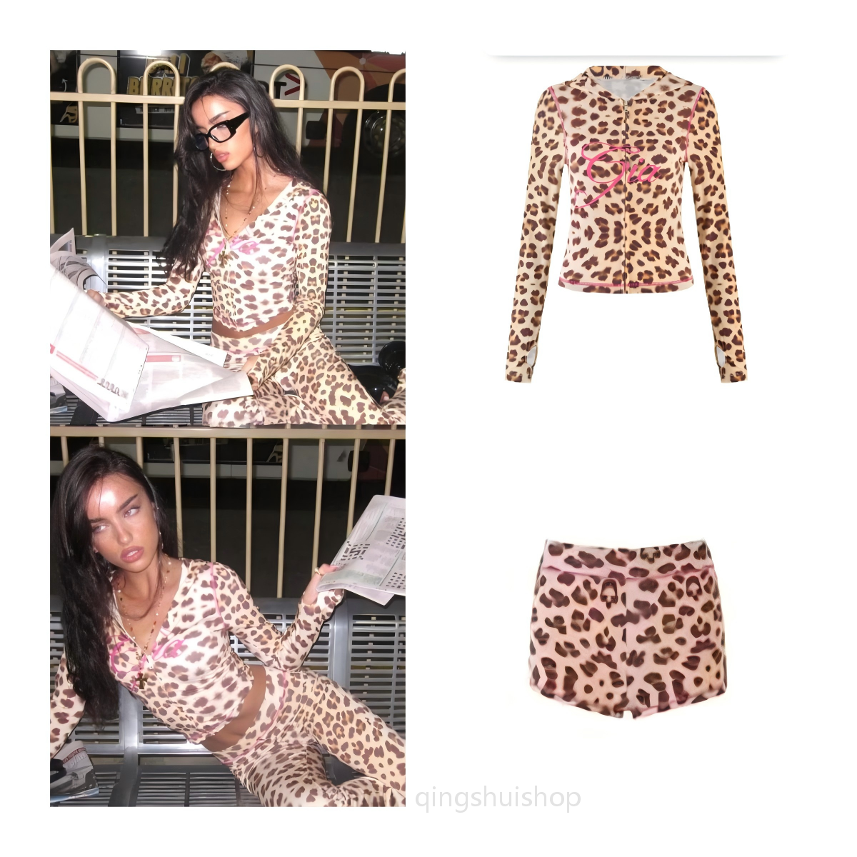 I am gia Womens Tracksuit Two 2 Piece Set Designer Outfits Printed Strapless Casual Pants Top Social Cothing street spice Girl waist sweatpants fies