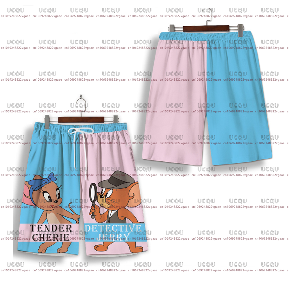2025 Summer Casual Pants Sweatpants Pajama Adult Men Trouser Gift Wear Beach Swim Trunks Trendy Tom Jerry Shorts Quick-Drying