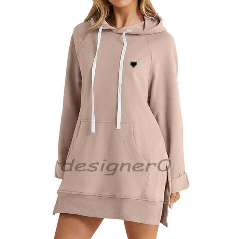 Women's Hoodies & Sweatshirts Designer luxury high end designer New Spring Casual Solid Color Hooded Long Sleeve Sweatshirt with Zipper Pockets