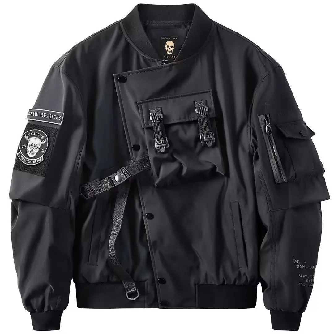 Dark Style Bomber Jackets For Men Hip Hop Baseball Uniform Multi-pocket Techwear Coat Work Jacket Chaquetas Hombre Erkek Mont 250708