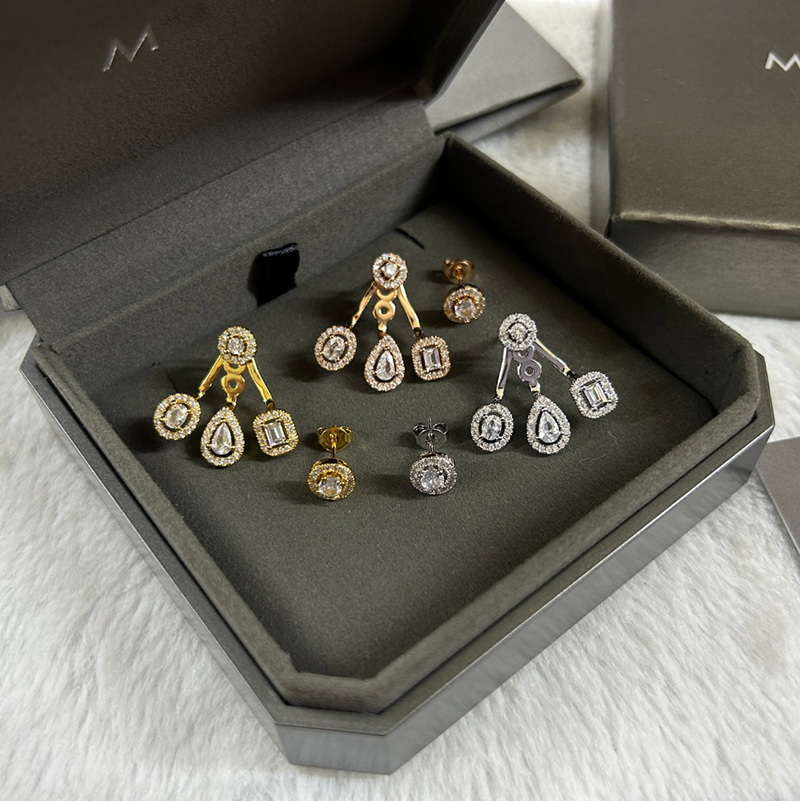 Earring luxury gold plated designer's earrings stud women diamond earring wedding party accessories 0026
