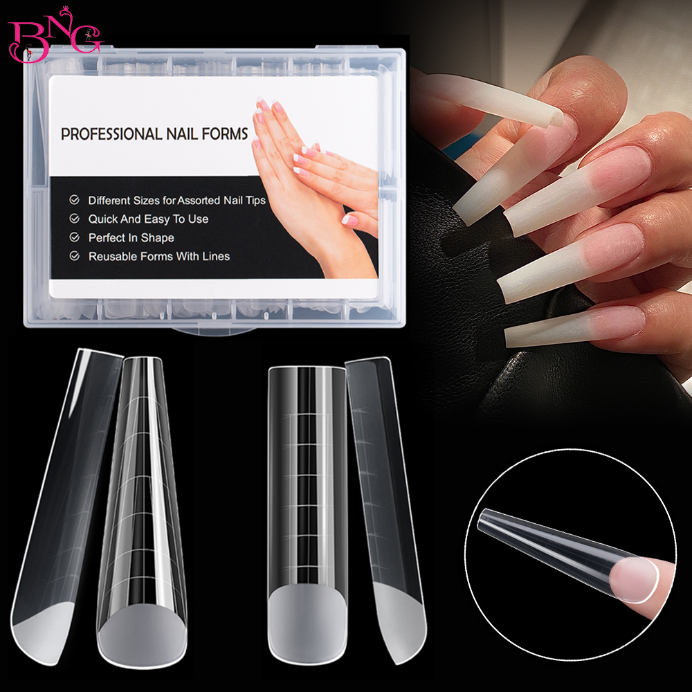 New Top Forms for Nails Almonds Dual Forms Nails for Poly Nail Gel Quick Building Extension Reusable False Tips Mold Acrylic