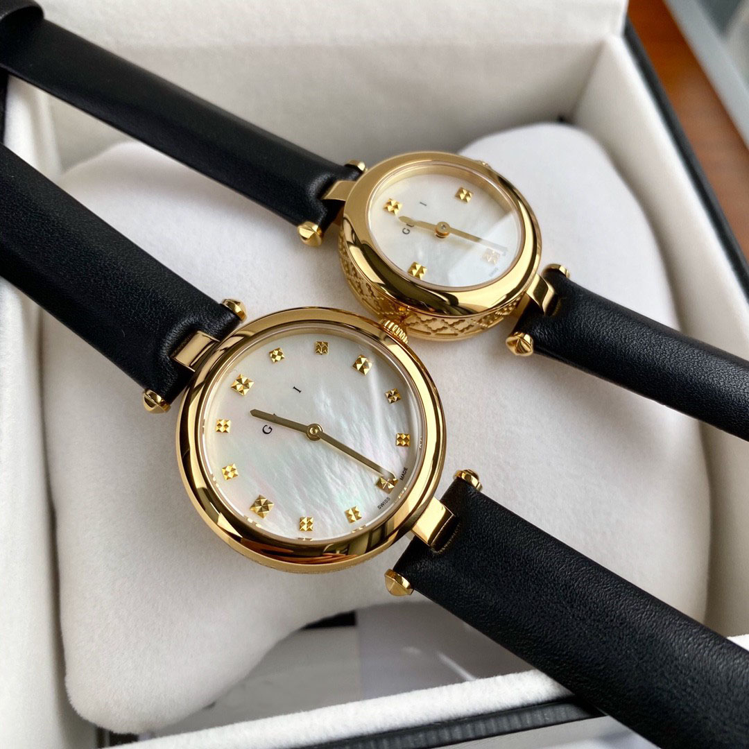 Montre designer femme bracelet cuir véritable design motif métal style rétro cadeau de Noël pour femmes et filles