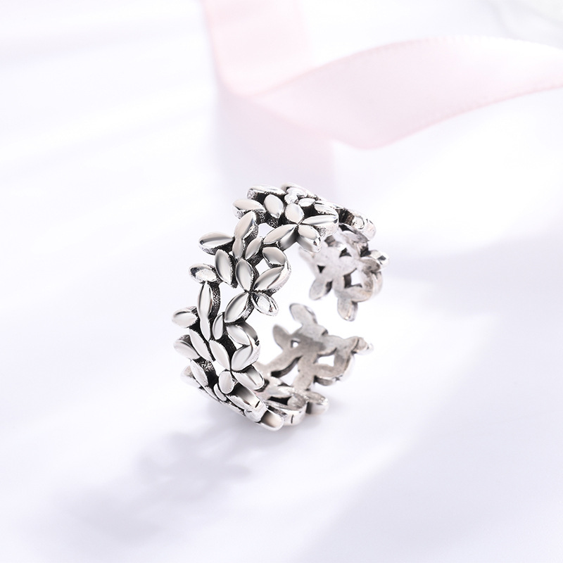 925 Sterling Silver Ring Small Leaf Plant Rings For Women Engagement Wedding Luxury Jewelry Cheap Things With