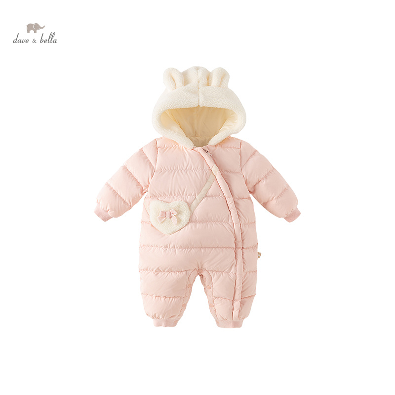 Dave Bella Winter White Duck Down One-Pieces Baby Girl Rompers Baby Boy Newborn Toddler Jumpsuit Clothes DB4237069