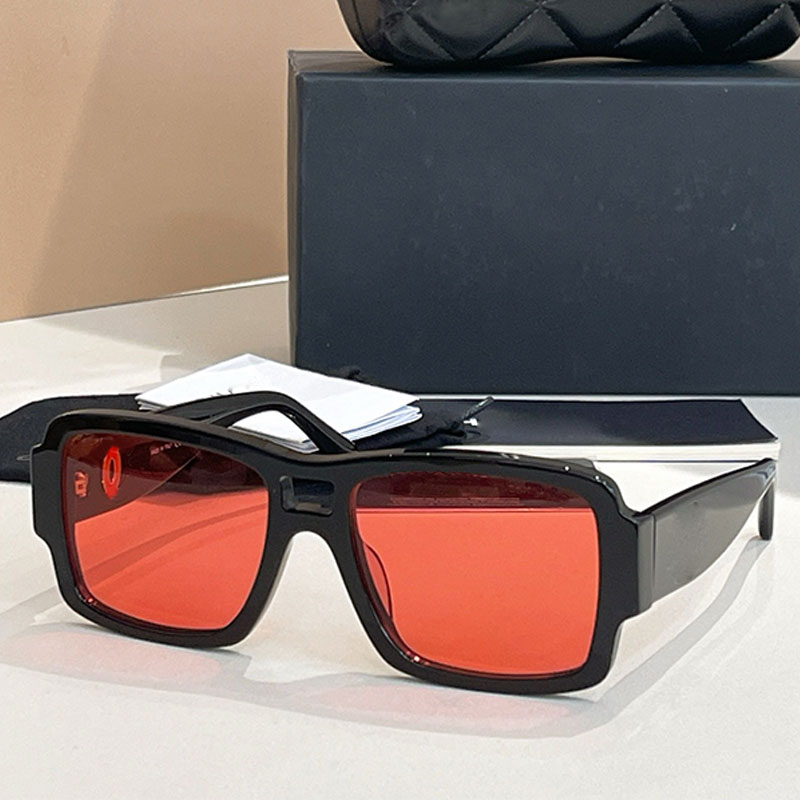 Pilot Womens Sunglasses UV400 Luxury Large Frame Mens Glasses 3481 Black Acetate Frame Red Lens Goggles Fashionable and trendy man driving glasses w