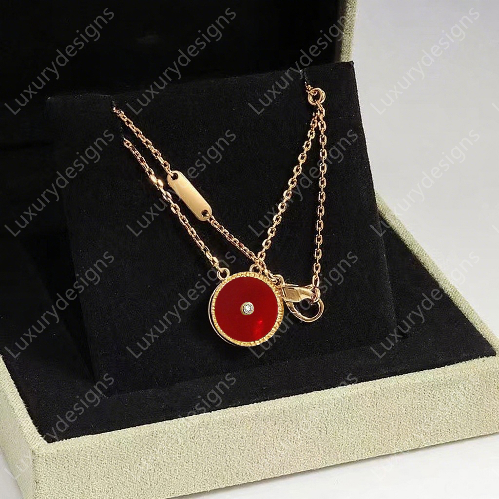 Designer Necklace Luxury Pendant Necklaces Classic Chain 18k Gold Plated High-end Jewelry Natural Chalcedony Crystal Fritillaria Chalcedony