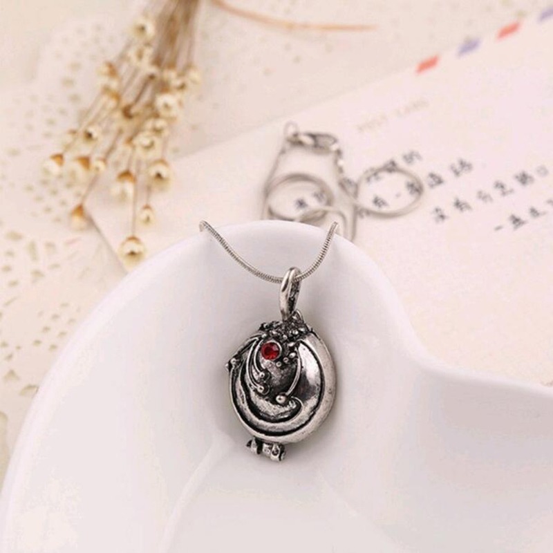 New Arrival Vampire Diaries Verbena Couple Pendant Necklace for Women Men Retro Red Crystal Stainless Steel Chain Choker Jewelry