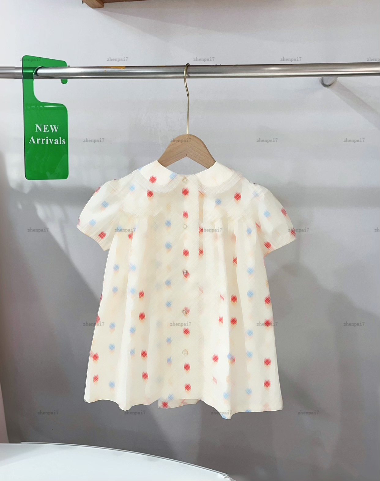 Top Doll collar girls dress Colorful embroidery design Princess dress kids designer clothes Summer baby skirt A014X01N009-b-image-1065882064