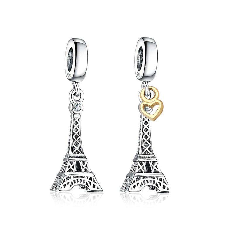FC Jewelry Fit Original Pan Charms Bracelet Authentic 925 Silver Paris Eiffel Tower Pendant Hanging Beads For Women Berloque