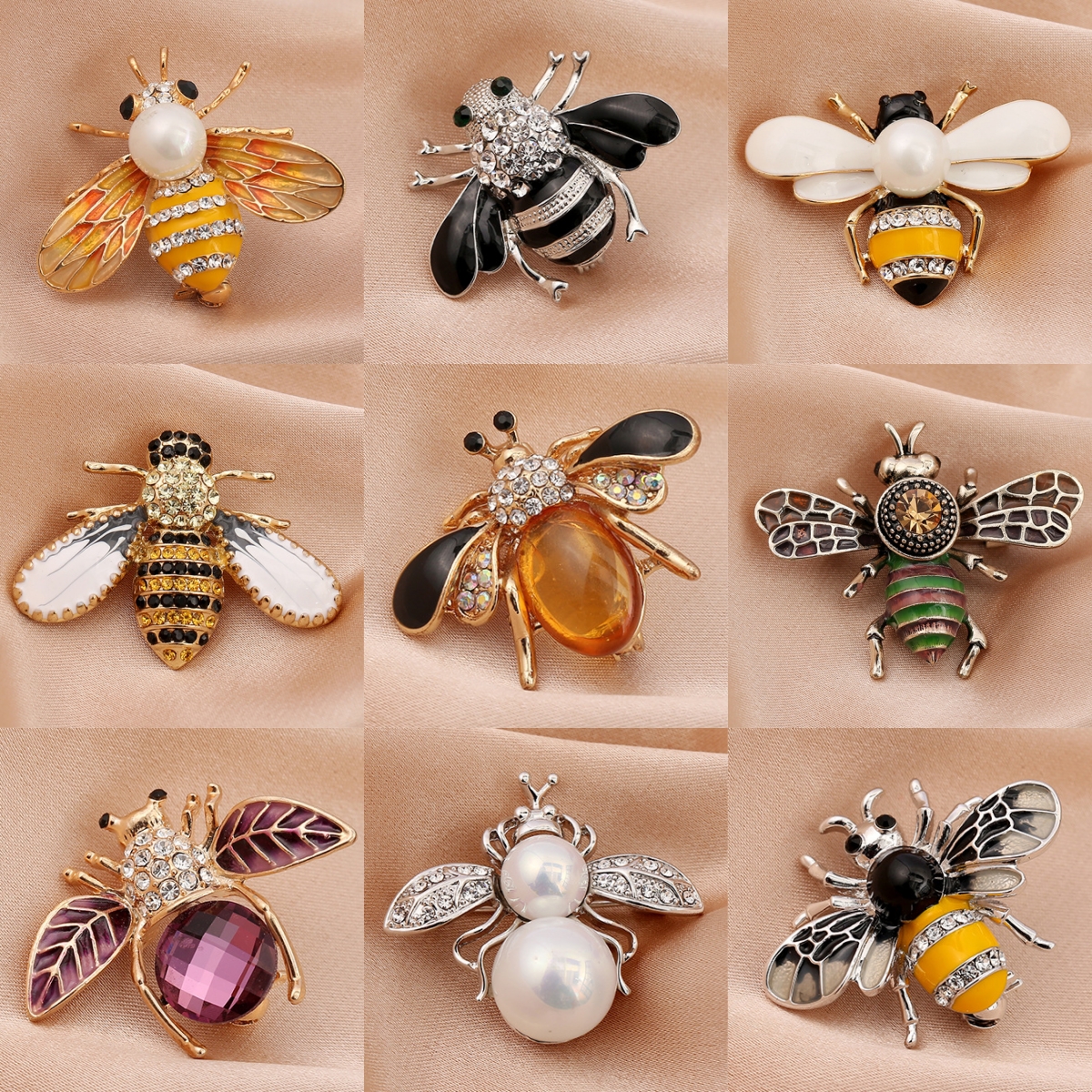 1 piece of women's European and American trendy little bee pearl brooch for fashionable dressing, banquet, party, holiday gift