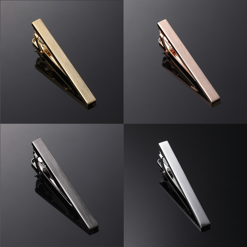 Classic men's women's shirts tie clips high-quality metal in 4 colors hand polished and brushed clips suit accessories jewelry