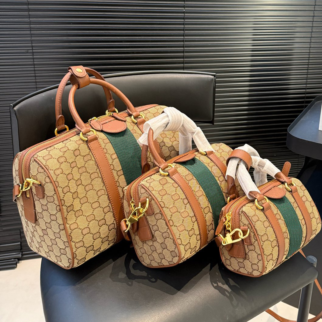 Designer Stripes Bag Genuine Leather Tote Bags Bucket Shaped Handle Multiple Colors For Summer Travel Artwork Bag