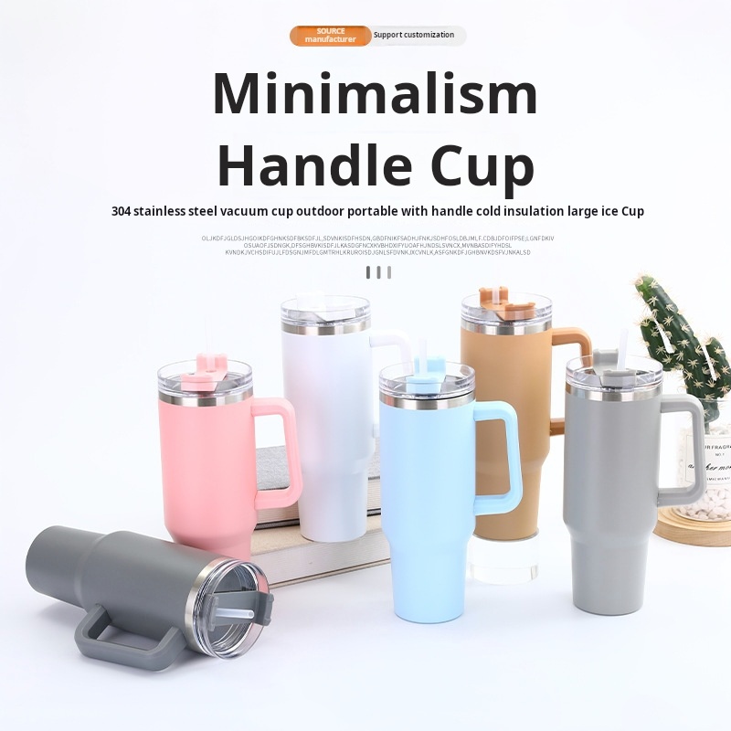 Large Capacity Hot Winter Cup - 40oz Insulated Tumbler with Handle & Straw | Durable Stainless Steel-image-1065863030