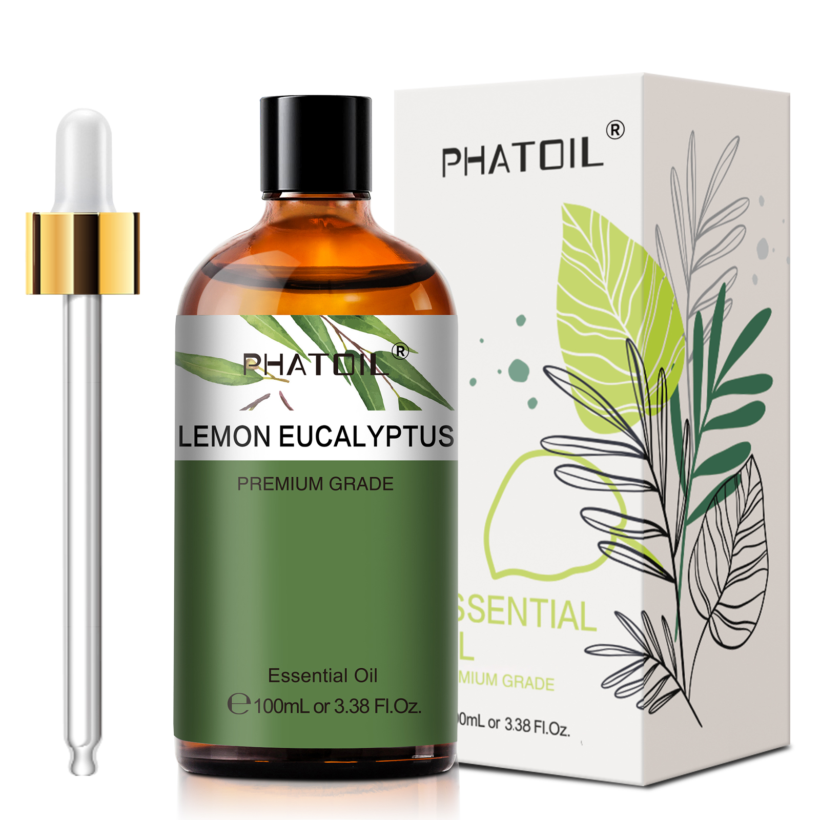PHATOIL 100ml Essential Oils Lemon Eucalyptus Sweet Orange Cinnamon Vanilla Aroma Oils for Humidifier Diffuser Aromatherapy
