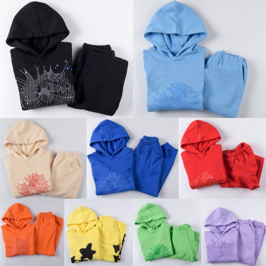 Kids Clothes Sets Boys Tracksuits Designer Hoodies Pants Star Foam Print Hooded Sweatshirt Toddler Girls Pullover Children Youth LuxurykHUG#-image-968054366