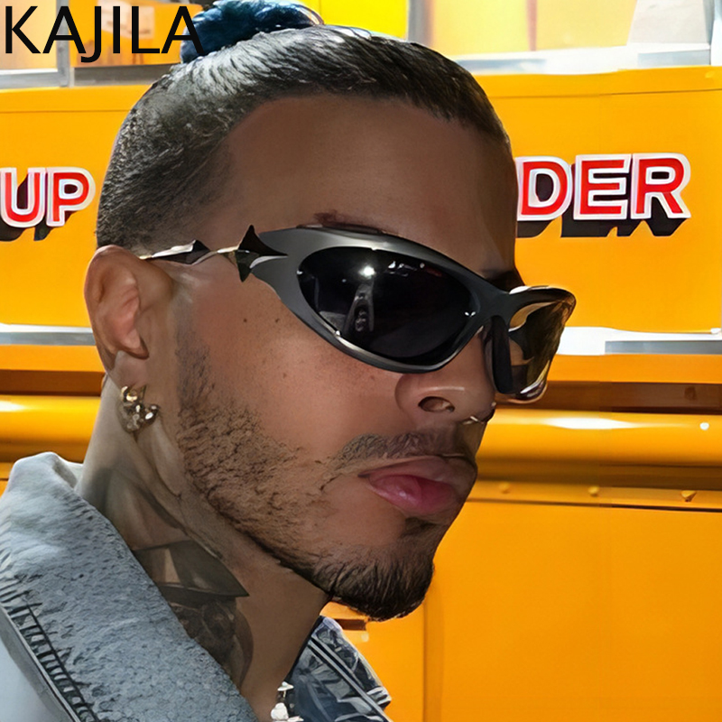 Futuristic Y2K Punk Sports Sunglasses Men Women 2025 Luxury Brand Vintage Star Sun Glasses For Lady Retro 2000's Goggles Eyewear