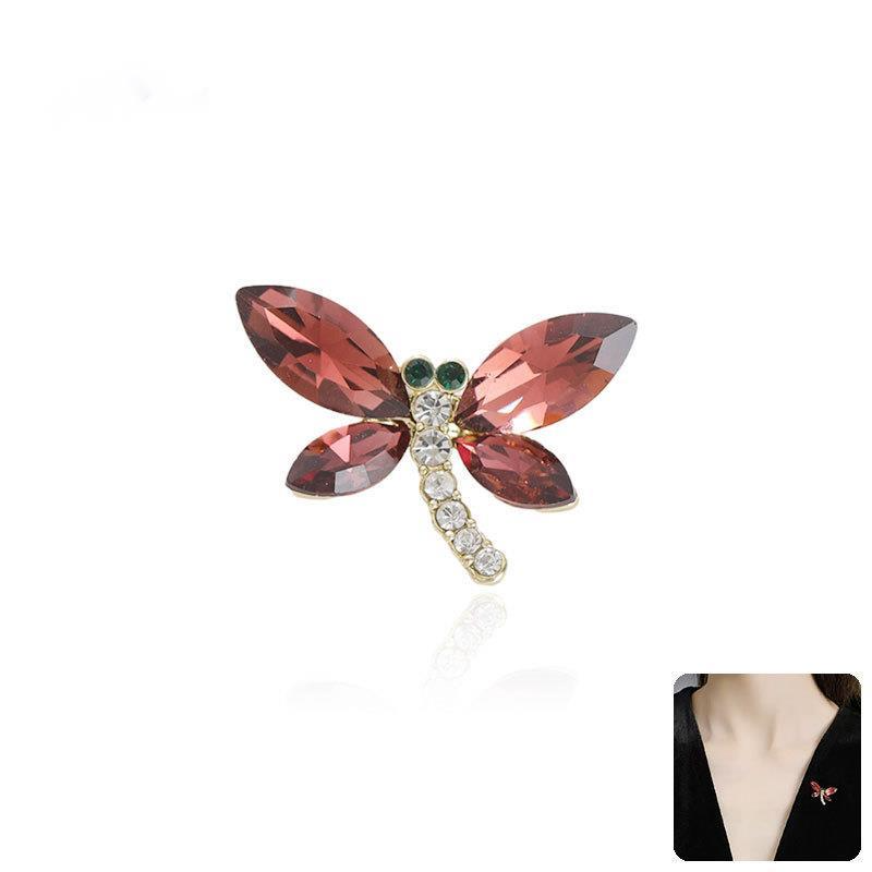 Luxury Good Quality Crystal Dragonfly Brooches For Women Boutique Brooch Jewelry For Coat Evening Dress Ornament Accessories