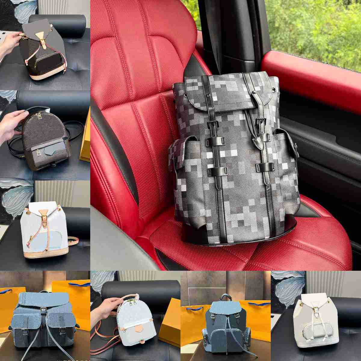 13 style créateur sac à dos mode homme sac à dos sac à dos de luxe sacs mascules femmes rabat en cuir bac scolak bacs de voyage en plein air sac