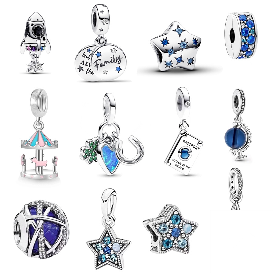 New Forever family & Carousel Horse Pendant Dangle Charm Beads Fit Original 925 Sterling Silver Pan Brand Bracelet Women Jewelry