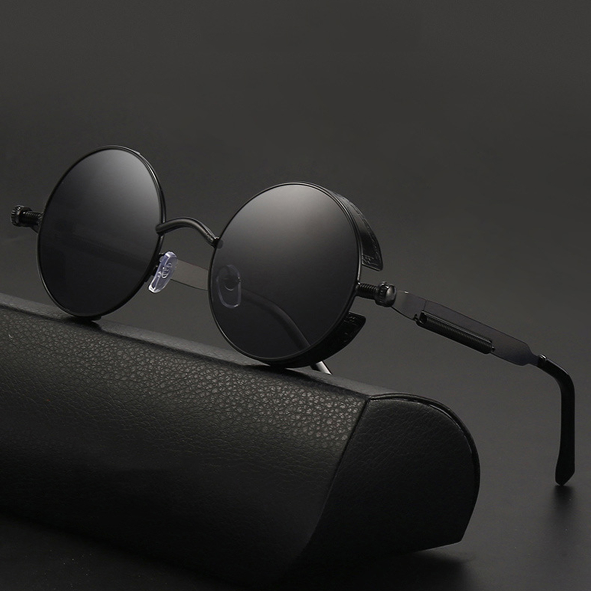 Retro Punk Sunglasses round Reflective Glasses Sunglasses for Men and Women