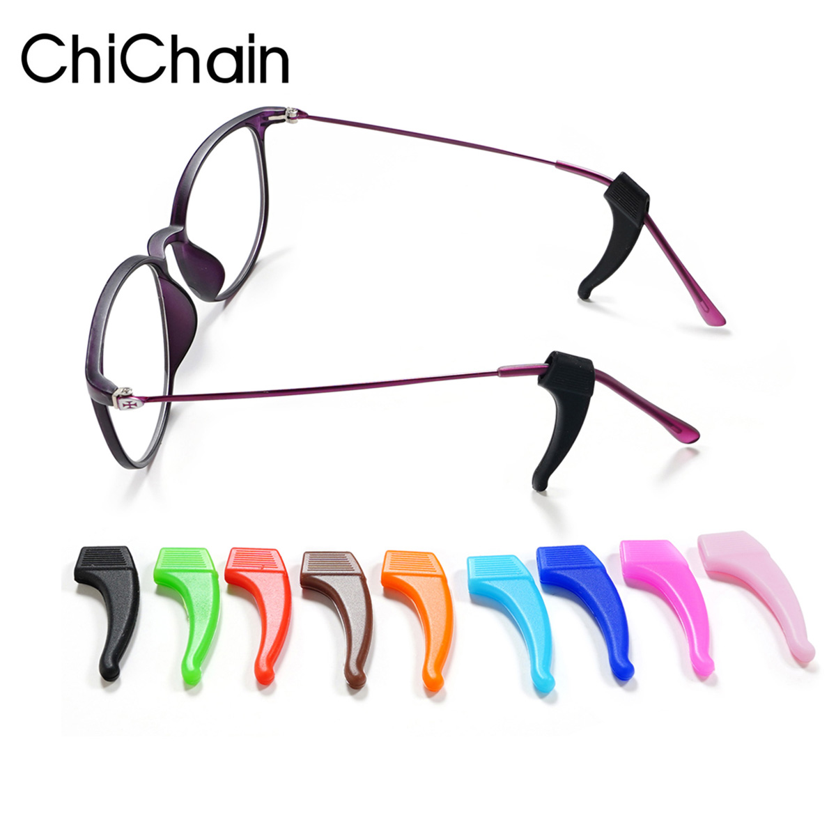 10 pairs solide color High Quality Silicone Anti-slip Holder For Glasses Accessories Ear Hook Sports Eyeglass 12 color