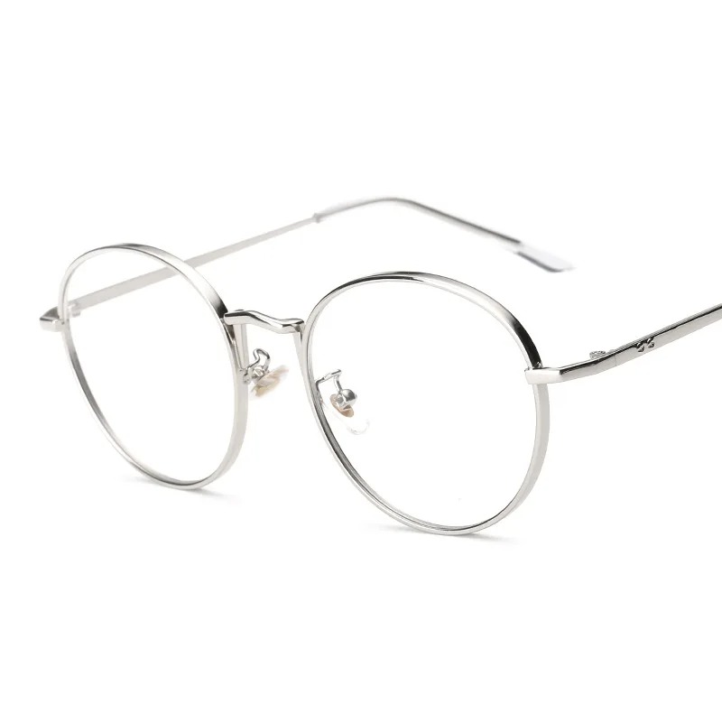 Literary Retro Men's Oval Glasses Frame Women's Glasses Version Large Frame Gold Wire Flat Mirror Fashion Eyeglasses