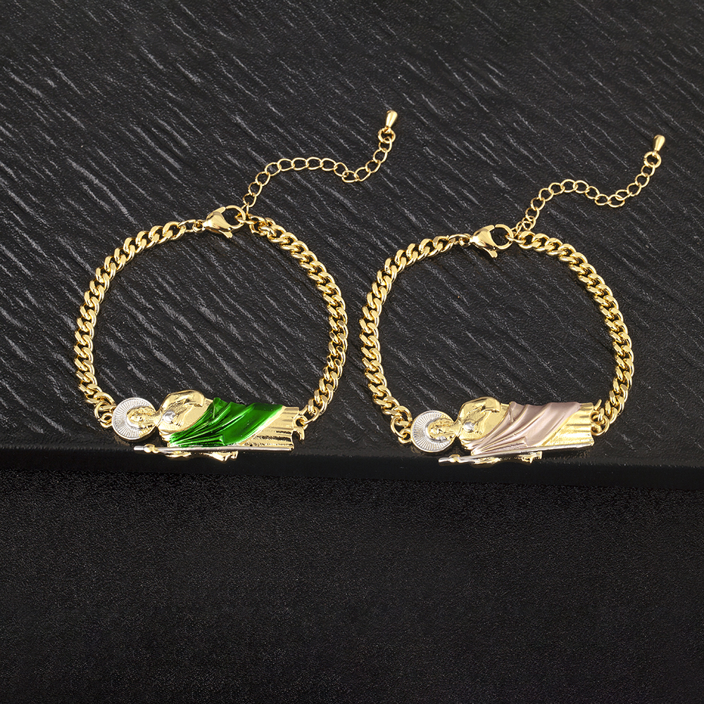 Nidin New Retro Religious Style Charm Bracelets Adjustable S/L Sizes Choice For Women Vintage Chain Bangles Lucky Jewelry Gifts