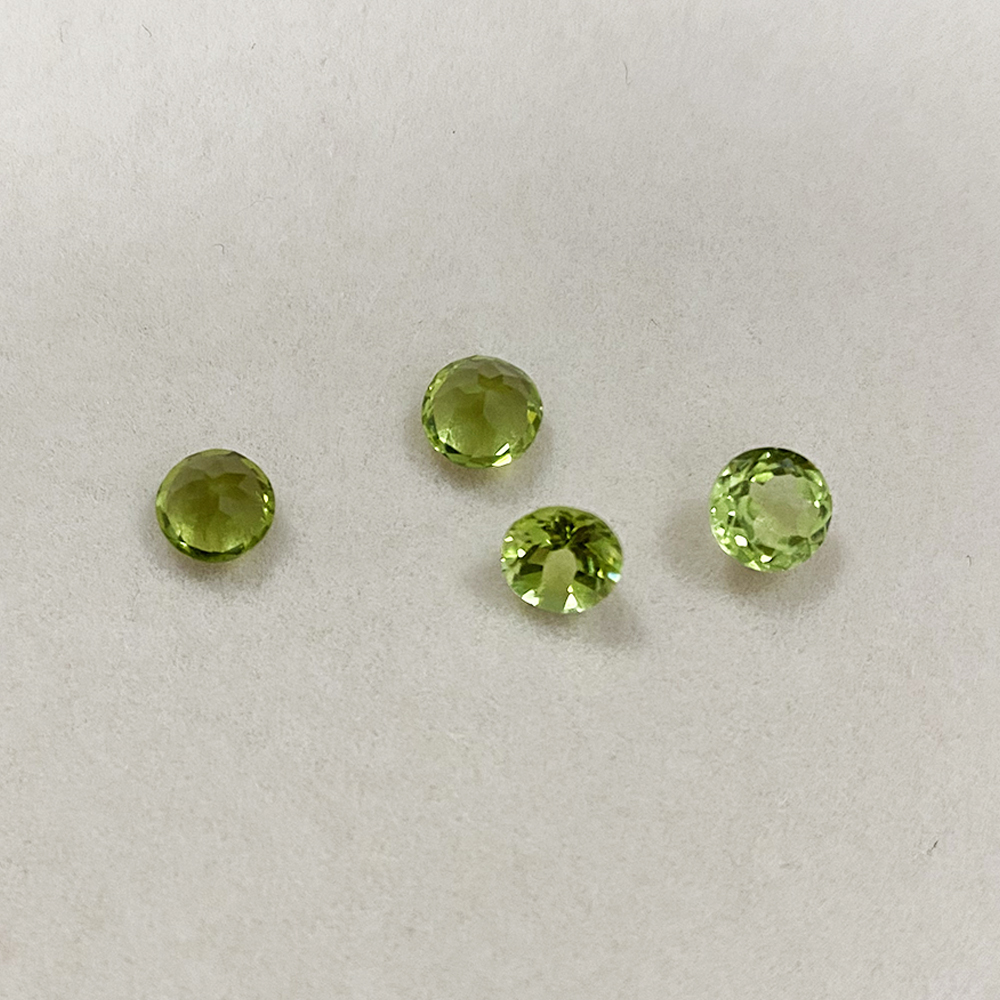 Factory 100% Natural Loose Stone 7mm Round Cut Olivine Peridot Gemstone âfor Earring Ring Necklace DIY Jewelry Making Accessory