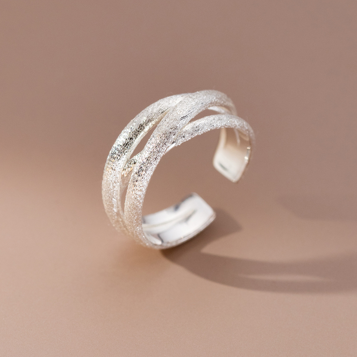925 Sterling Silver Adjustable Ring Frosting Overlapping Wedding âRings For Women Luxury Jewelry Cheap
