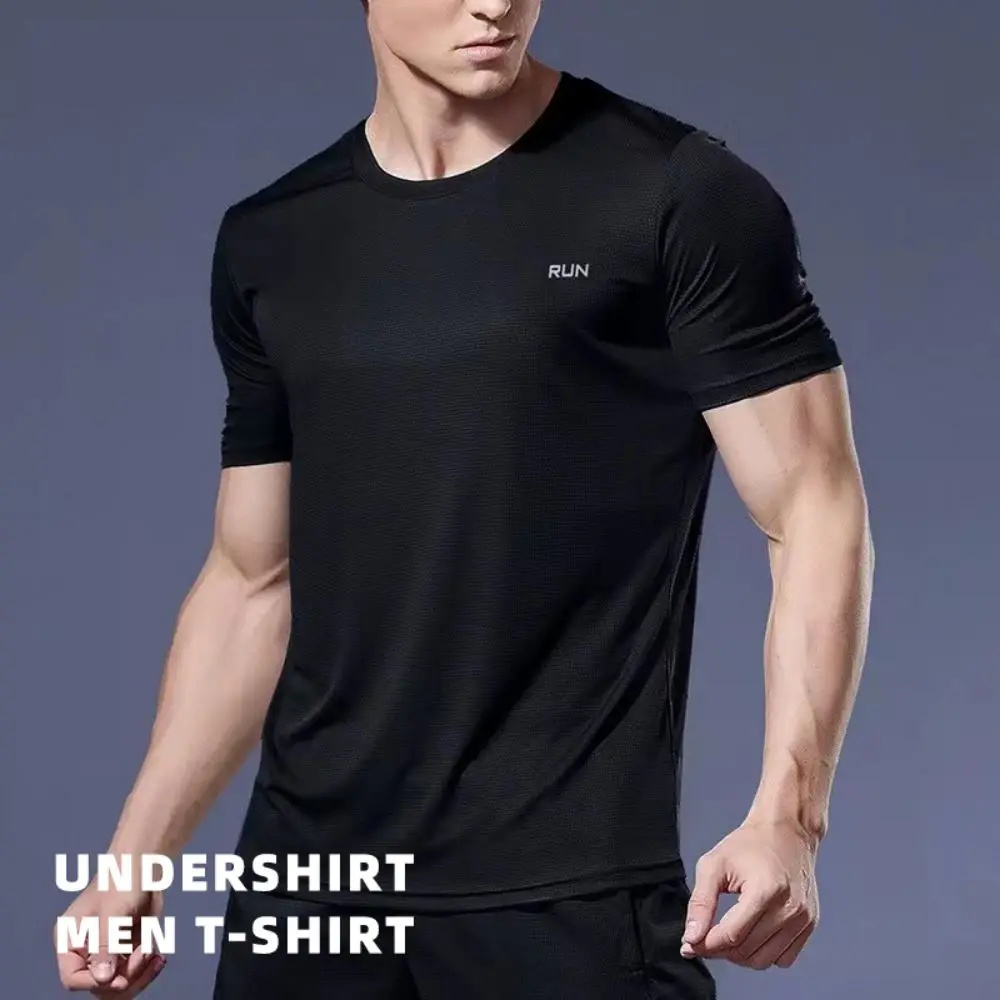 Men Undershirt T-Shirt Quick Dry T-shirt lightweight Underwear Running Breathable Fitness Shirt Ice Silky Gym Football Jerseys