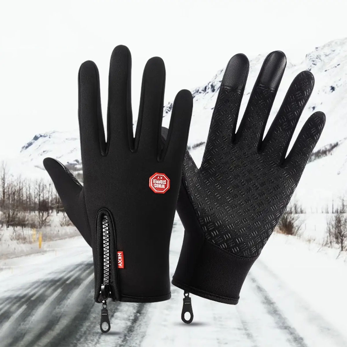 Men Women Winter Cycling Gloves Full Finger Bicycle Warm Fleece Cold Glove Waterproof Outdoor Ski Motorcycle Riding Bike Gloves