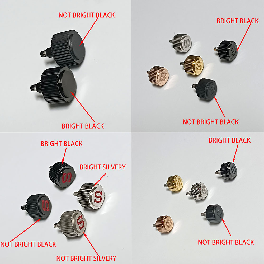 007 Screw-in High Quality Crown Case Replace Watch Crown Engraved Signed 'S' Fits NH34 NH 35 NH36 Movement 3 Style Crown