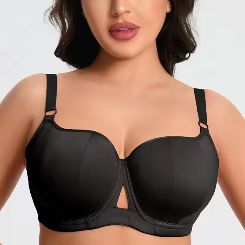 Womens Push Up Minimizer Bra Full Cup Underwire Female Smooth Plus Size Lingerie 75 80 85 90 95 D E F G H I