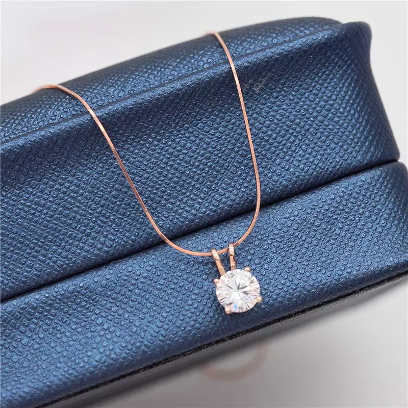 Classic 585 Purple Gold Shining Single Gem Rabbit pendant Plated 14K Rose Gold Fashion necklaces collar chain Party Jewelry