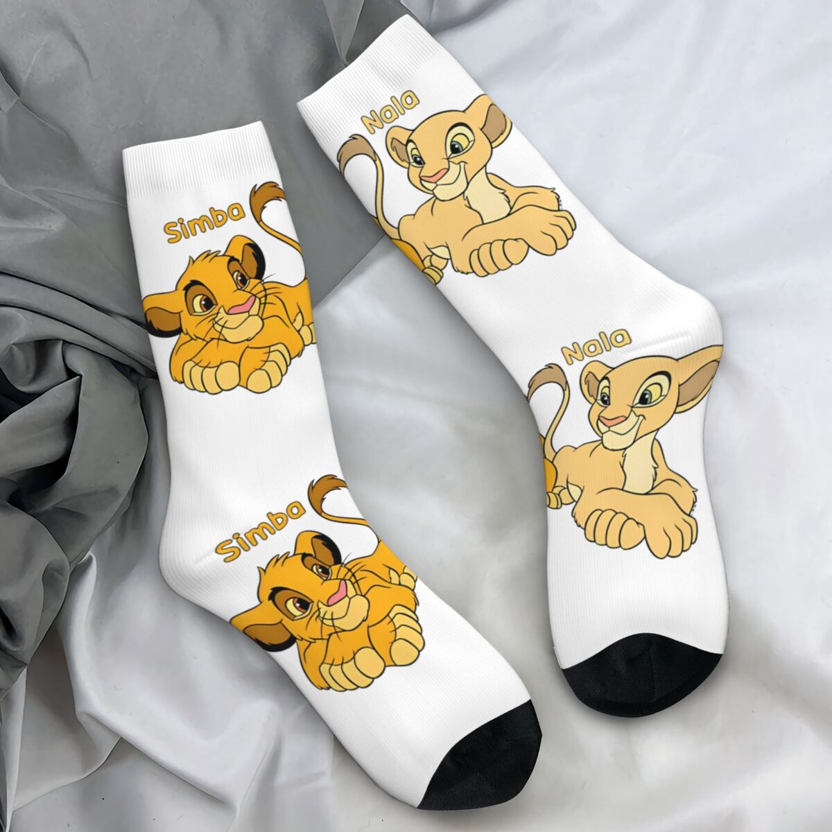 The Lion King Simba And Nala Cartoon Socks Autumn Stockings Fashion Unisex Men High Quality Socks Design Sports Anti Sweat Socks