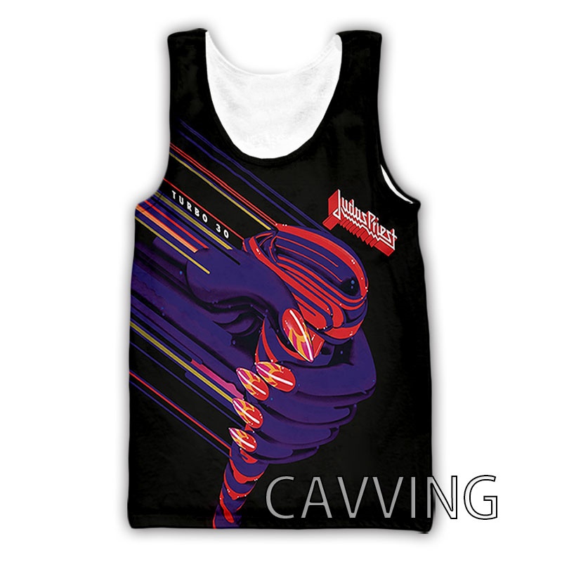 CAVVING 3D Printed Judas Priest Rock Band Tank Tops Harajuku Vest Summer Undershirt Shirts Streetwear for Men/women