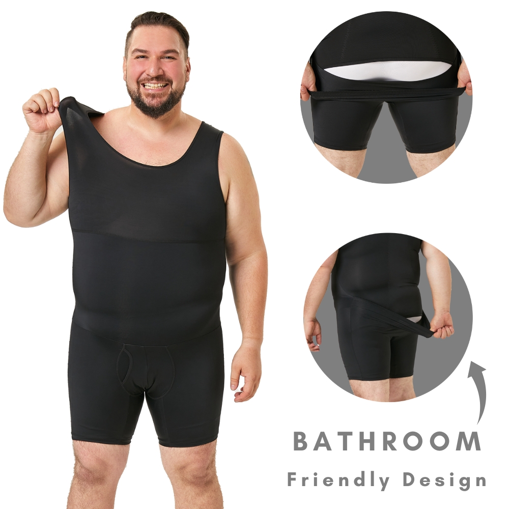 Newest Mens Shapewear Bathroom Friendly Design Full Body Shaper Faja Para Hombre Tummy Control Body Shaper Jumpsuit