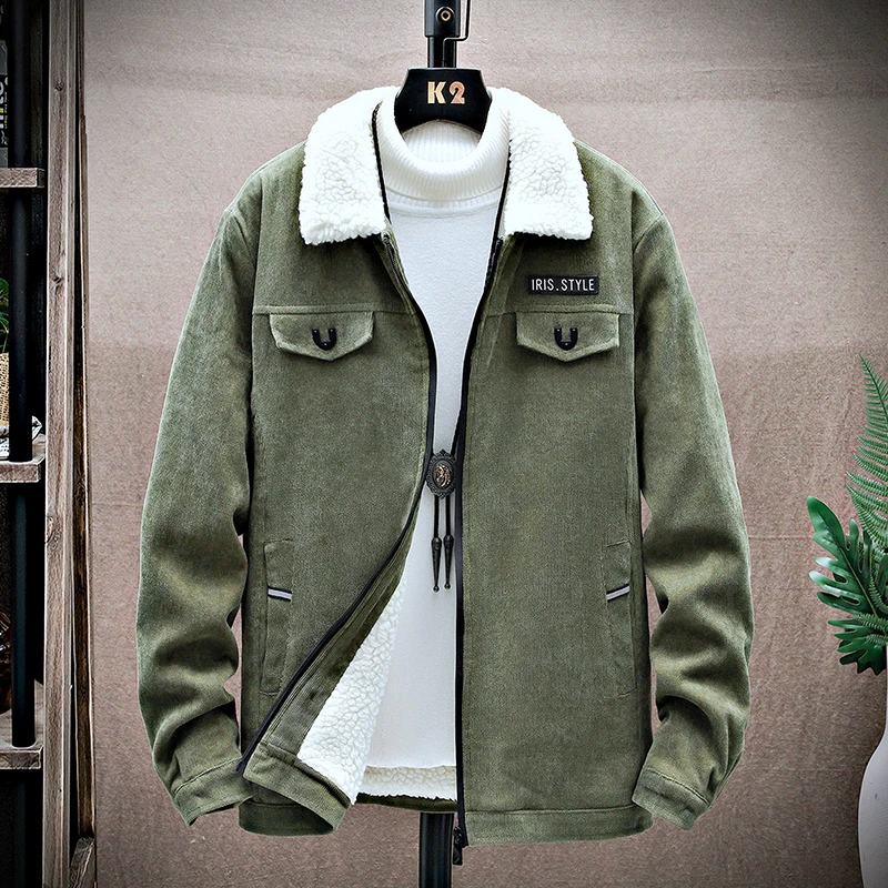 2023 Winter Jacket Men Wool Liner New Thicken Waterproof Streetwear Windproof Male Coat Warm Clothing Solid Color Size 3XL