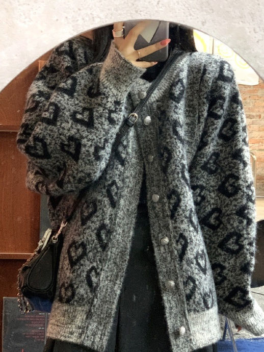Loose Sweater Jacket Cardigan Women's New Style Thickened Loose Outer Wear Lazy Style Knitted Sweater Top Trendy